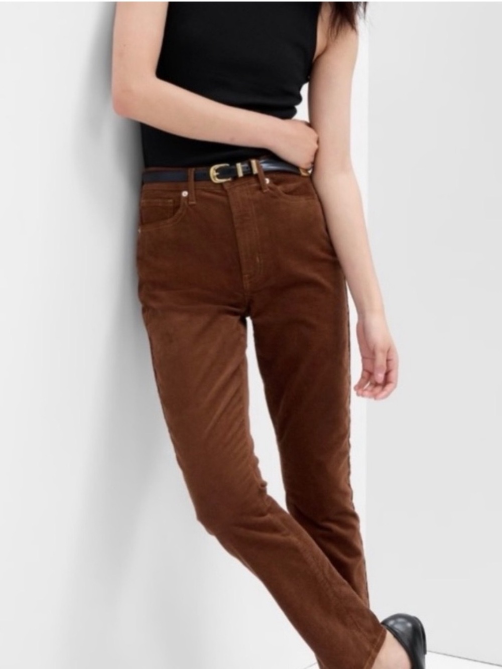 GAP Women's Ankle-Length Straight Pants in Dark Brown